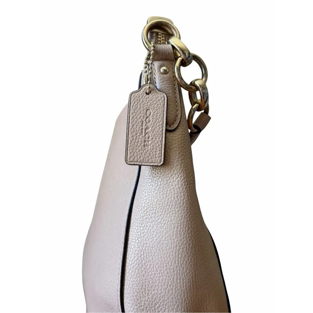Coach Chelsea Hobo 32 Beechwood Pebbled Leather Shoulder Crossbody Bag
